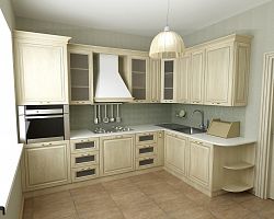 Белый матовый потолок в кухню 12, м2.